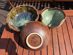 Three gorgeous bowls by Rachel - check out that foot!